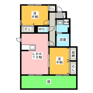 ロイヤルタウン染地台A、B、C、D【1階】の間取り