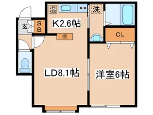 フルールエンブレーマ【1階】の間取り