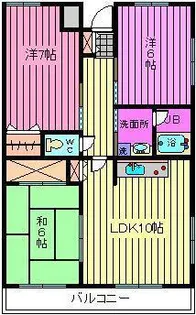 砂サンシャインシティ3番館【6階】の間取り