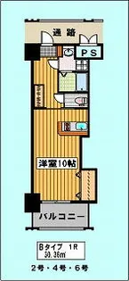 ロイヤル渡辺通II【8階】の間取り
