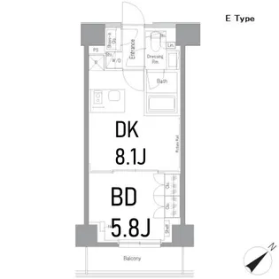 ザ・パークハビオ横浜東神奈川【9階】の間取り