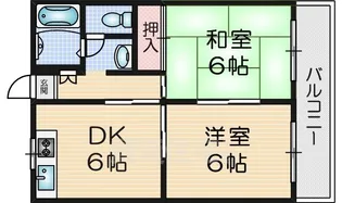 橋喜ハイツ 2号館【1階】の間取り