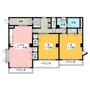 コートサイド南山【3階】の間取り
