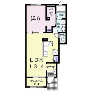 Verde Collina II【1階】の間取り