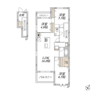 (仮称)川越市寺尾メゾン【2階】の間取り