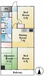 グランドール神谷【7階】の間取り