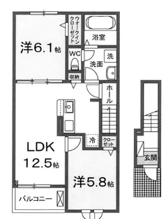 サンライズタカオ【2階】の間取り