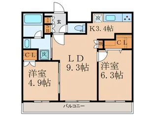 コスモグランス南品川【13階】の間取り