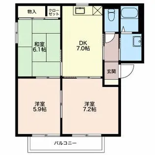 バリュージュあずまだ【1階】の間取り