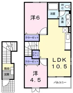 ヴィラ・ソリアードB【2階】の間取り