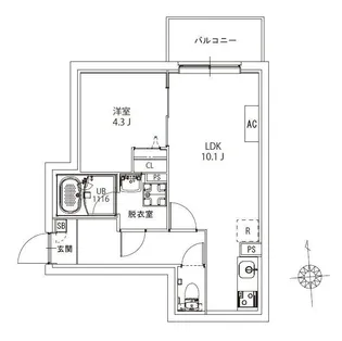 AXIA M-City浮間公園【4階】の間取り