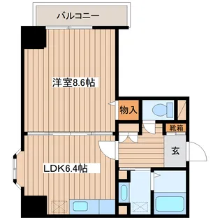 ベルソーレ木ノ下【6階】の間取り