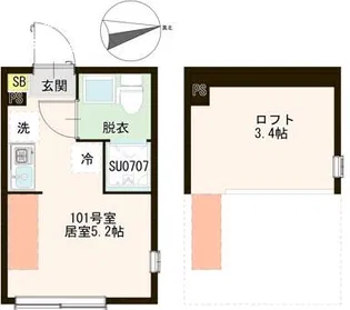 ブランシェ下高井戸【1階】の間取り
