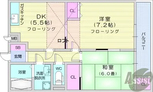 パルメゾン鶴ケ谷東【2階】の間取り