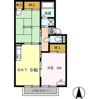 プレジール砂原 壱号館【2階】の間取り