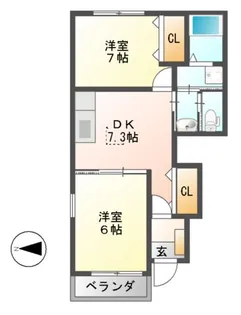 ファシネイション春日II【1階】の間取り