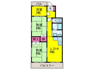 エスターテハクヤ【3階】の間取り