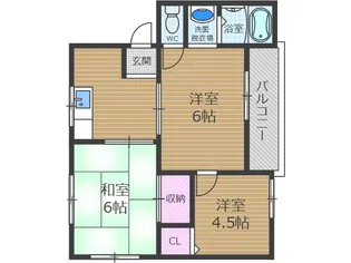 ハイツ茨木【1階】の間取り