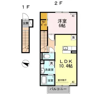 ビジュアムール A棟【2階】の間取り