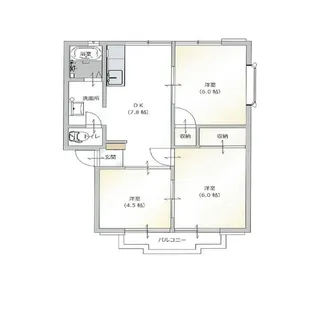 アメニティハイツ神山【2階】の間取り