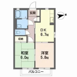バリュージュ今泉【2階】の間取り
