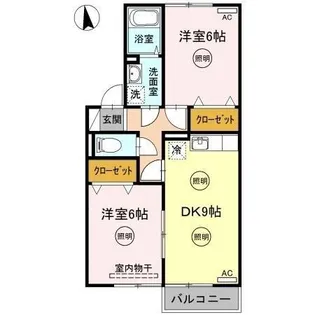 セジュール松縄B【1階】の間取り