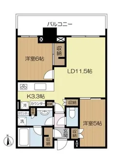 グローバルフロントタワー【6階】の間取り