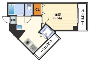 グリーンプラザ新梅田【6階】の間取り