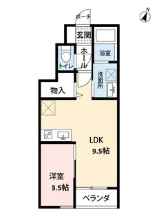リバーサイドA棟【1階】の間取り