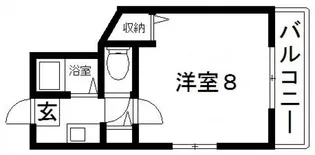 プラザ2丁目【5階】の間取り