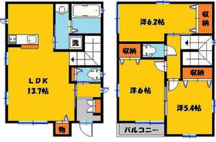 栃木県宇都宮市鶴田町【一戸建】の間取り