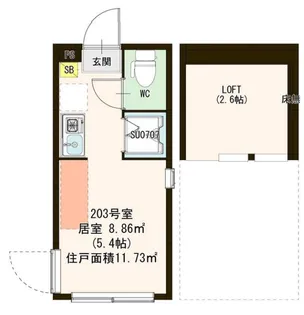 東京都中野区野方4【アパート】の間取り