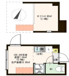 東京都北区中十条3【アパート】の間取り