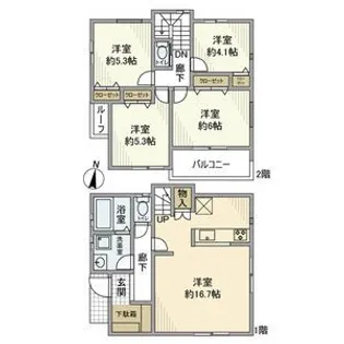 神奈川県大和市西鶴間7【一戸建】の間取り