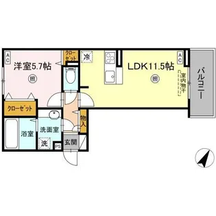 ミル・ルミエールII【3階】の間取り