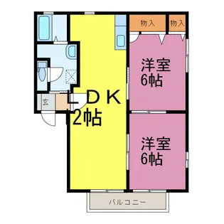 茨城県古河市上辺見【アパート】の間取り