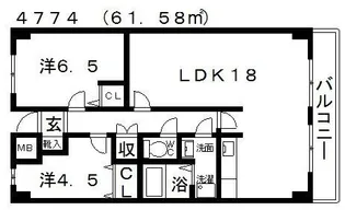 ハイグレード高井田【4階】の間取り