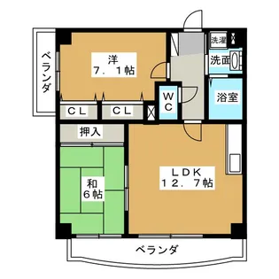 エーリス庄内【2階】の間取り