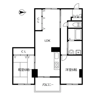 第2コーポ浜田【6階】の間取り