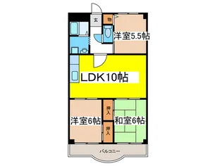 ダイヤモンドハイツII【1階】の間取り