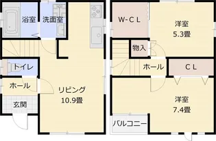 大阪府柏原市法善寺2【一戸建】の間取り