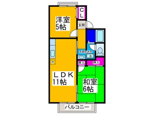 シャトードイワネ17号館【2階】の間取り