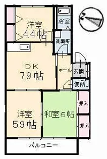 クレール五日市駅前 B棟【2階】の間取り