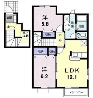 サンセール A【2階】の間取り