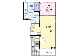 サンライト春日【1階】の間取り