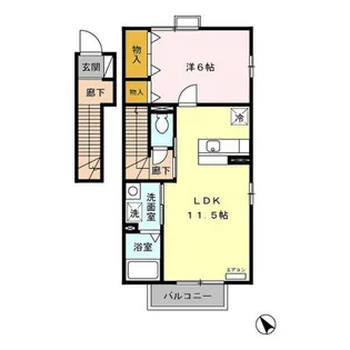 クレスト雅 A【2階】の間取り