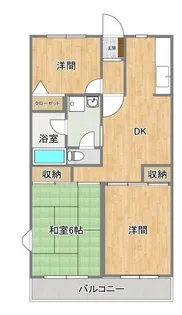 パークサイドマンション【2階】の間取り