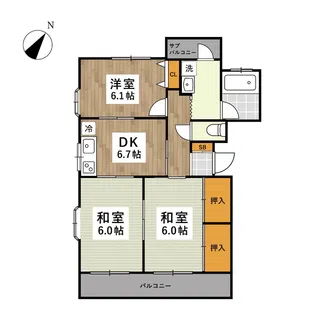 新屋敷添島ビル【5階】の間取り