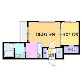 ラ・シュエット栄通D【4階】の間取り