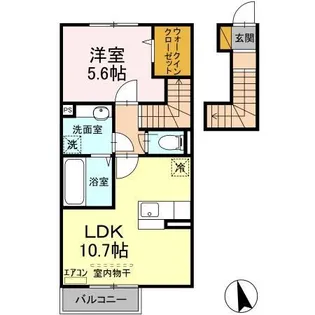 Mille graineB(ミルグレーヌB)【2階】の間取り